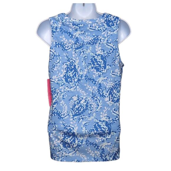 Lilly Pulitzer Dev Knit Top Size XS Blue Turtle Peri Turtley Awesome NEW NWT - Picture 2 of 14